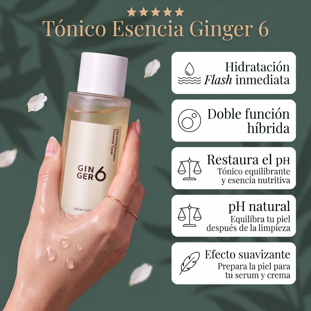 Tónico facial con esencia de flor blanca 150ml Ginger6