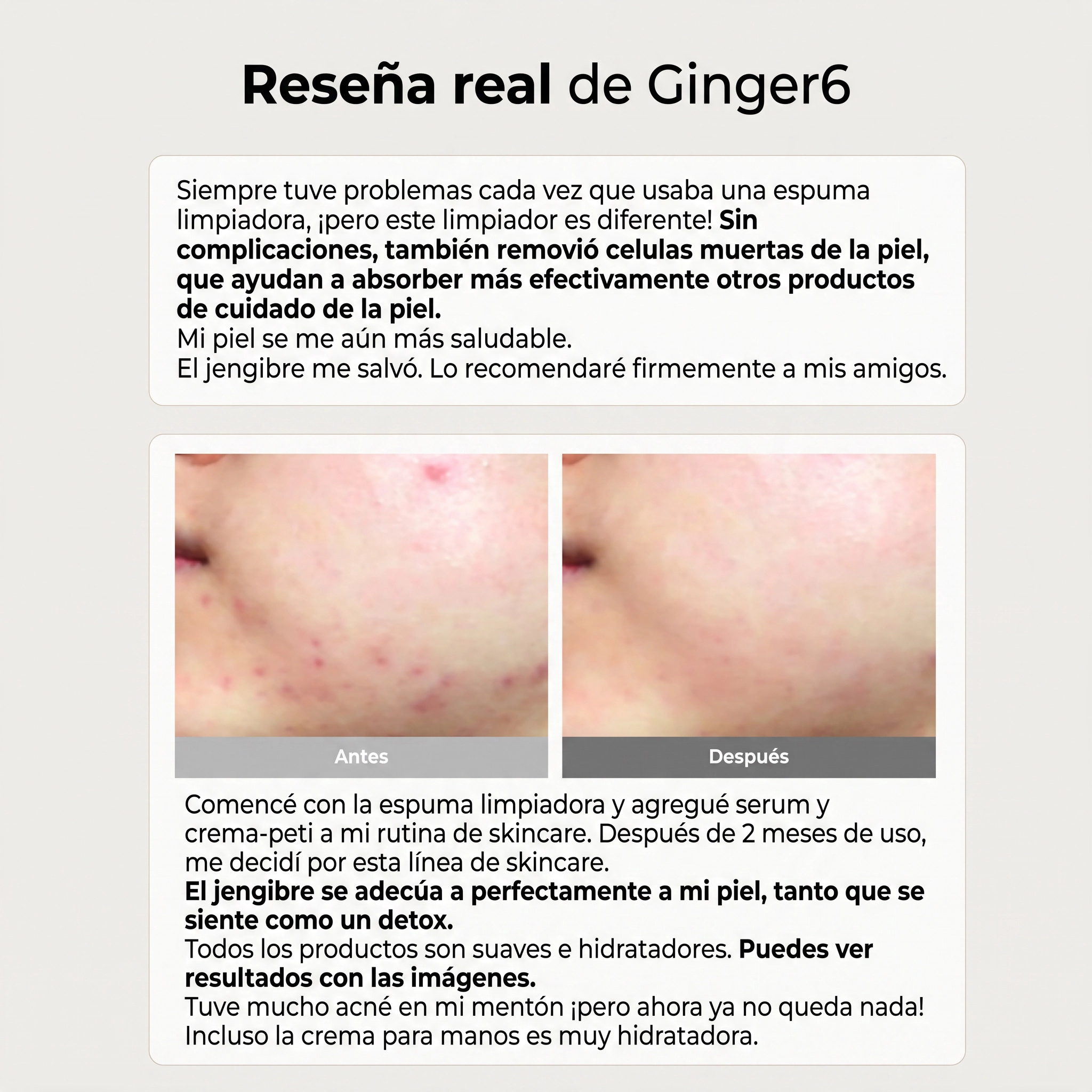 Limpiador hidratante facial 150ml Ginger6
