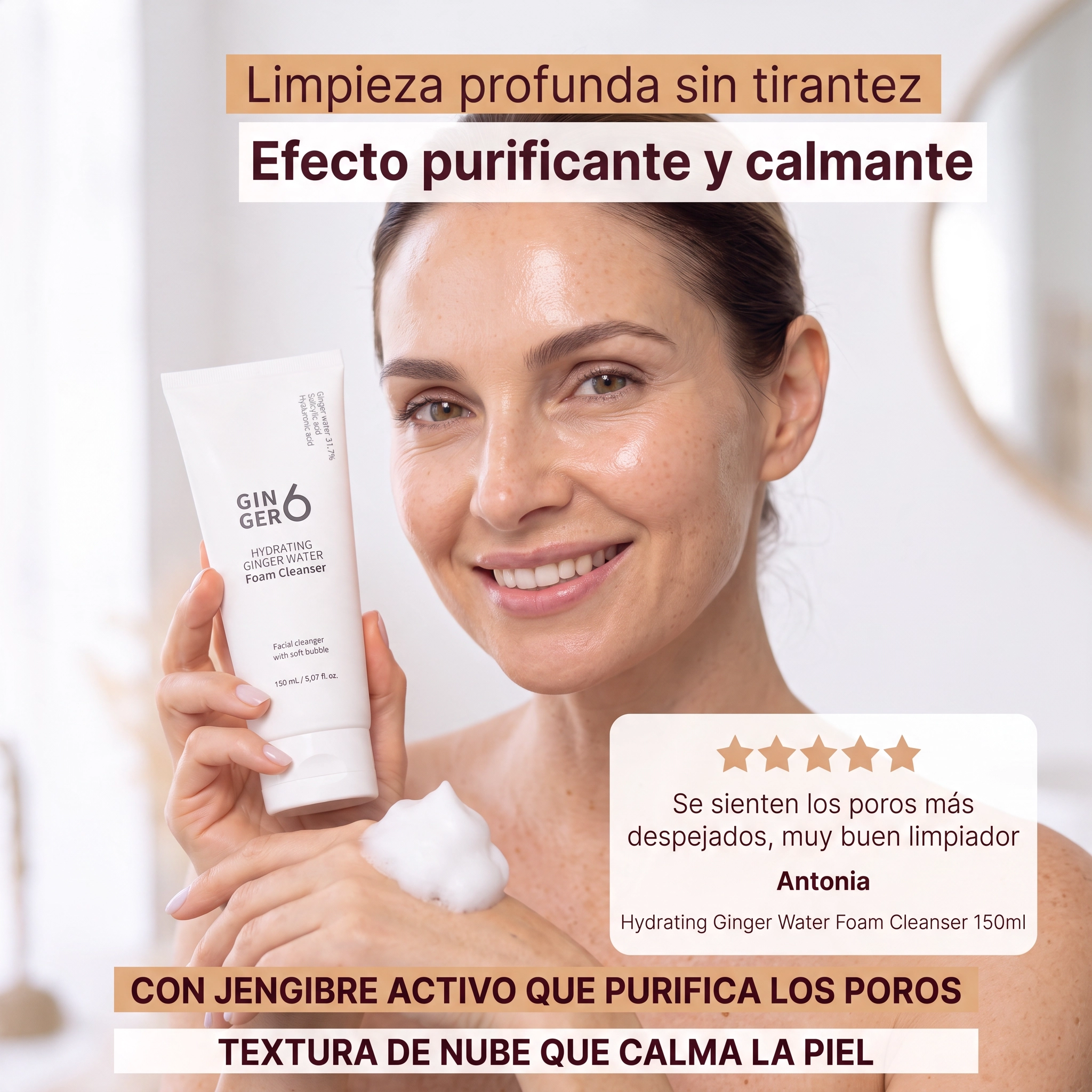 Limpiador hidratante facial 150ml Ginger6