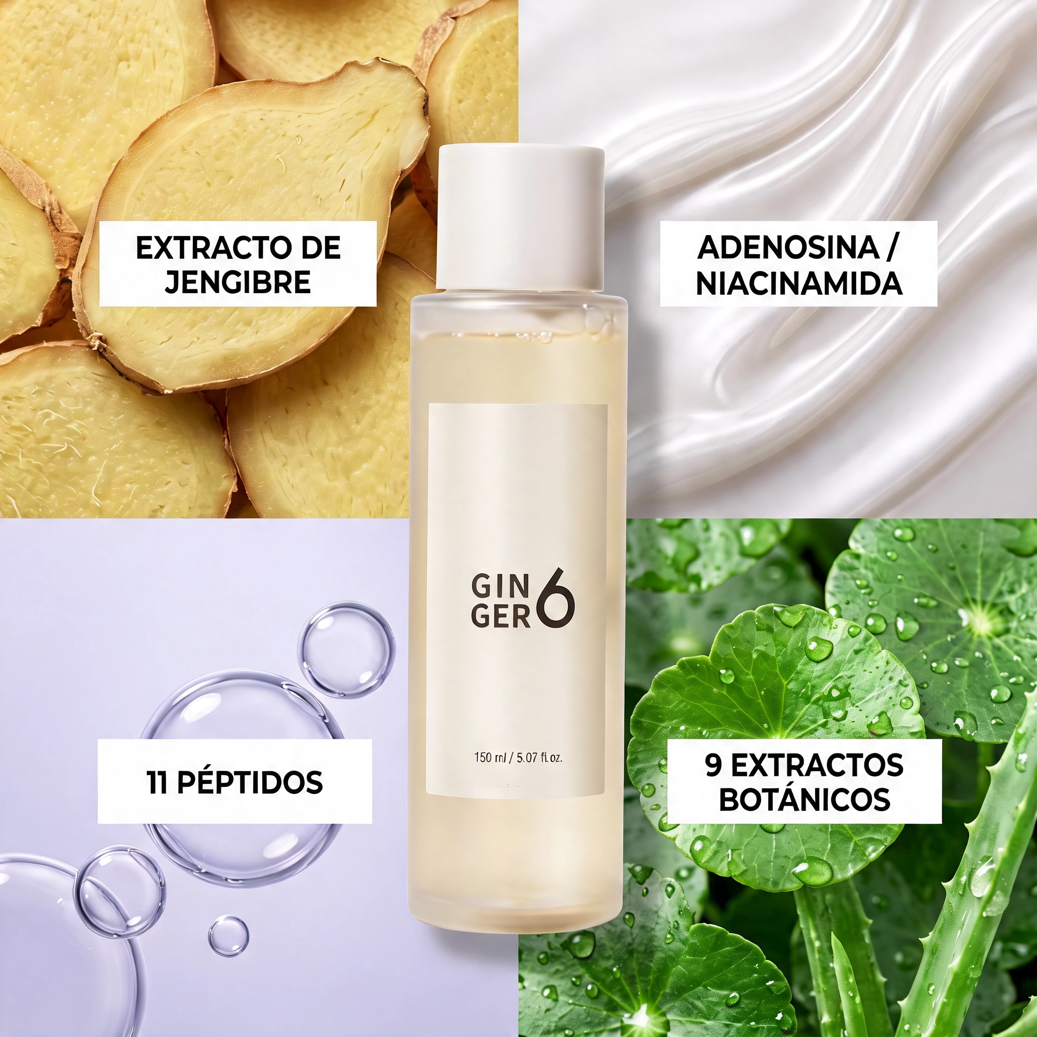 Tónico facial con esencia de flor blanca 150ml Ginger6